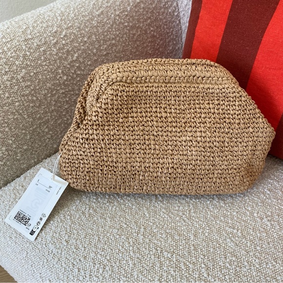 NWT COS Raffia Framed Clutch Bag in 'Beige' - Picture 6 of 11